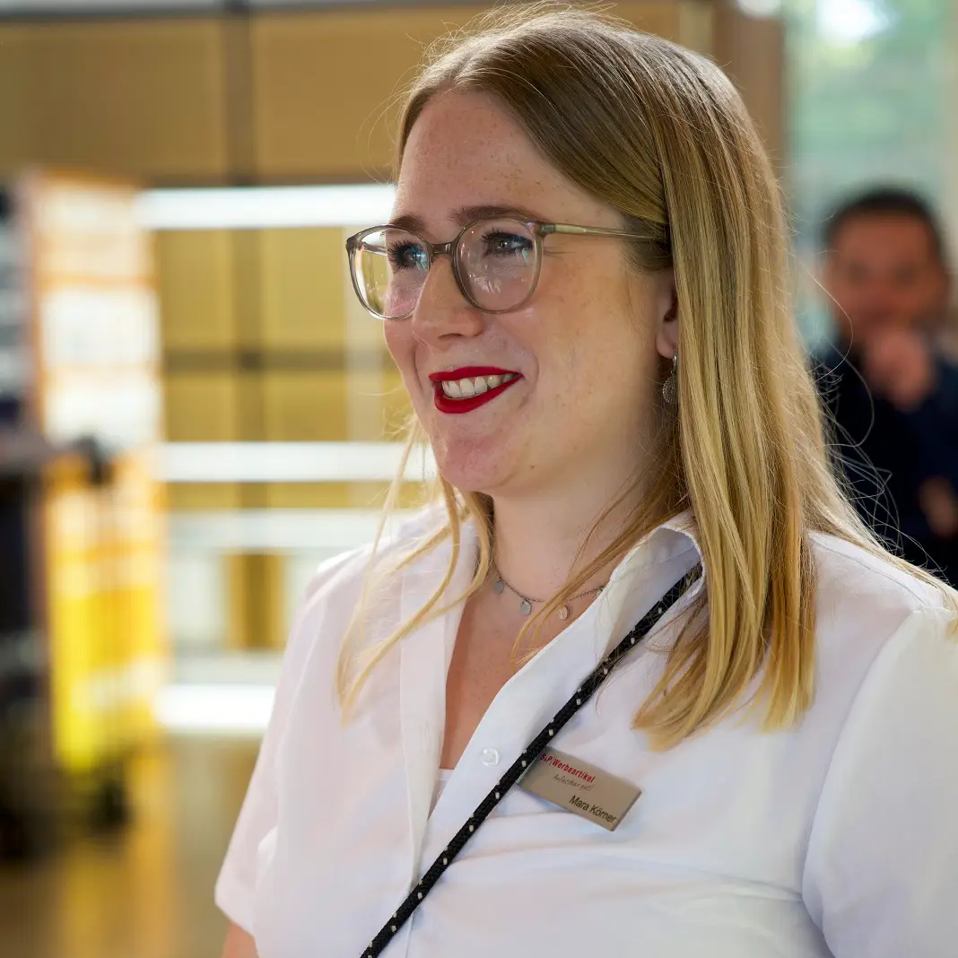 Mara Körner auf der Werbeartikelmesse NRW