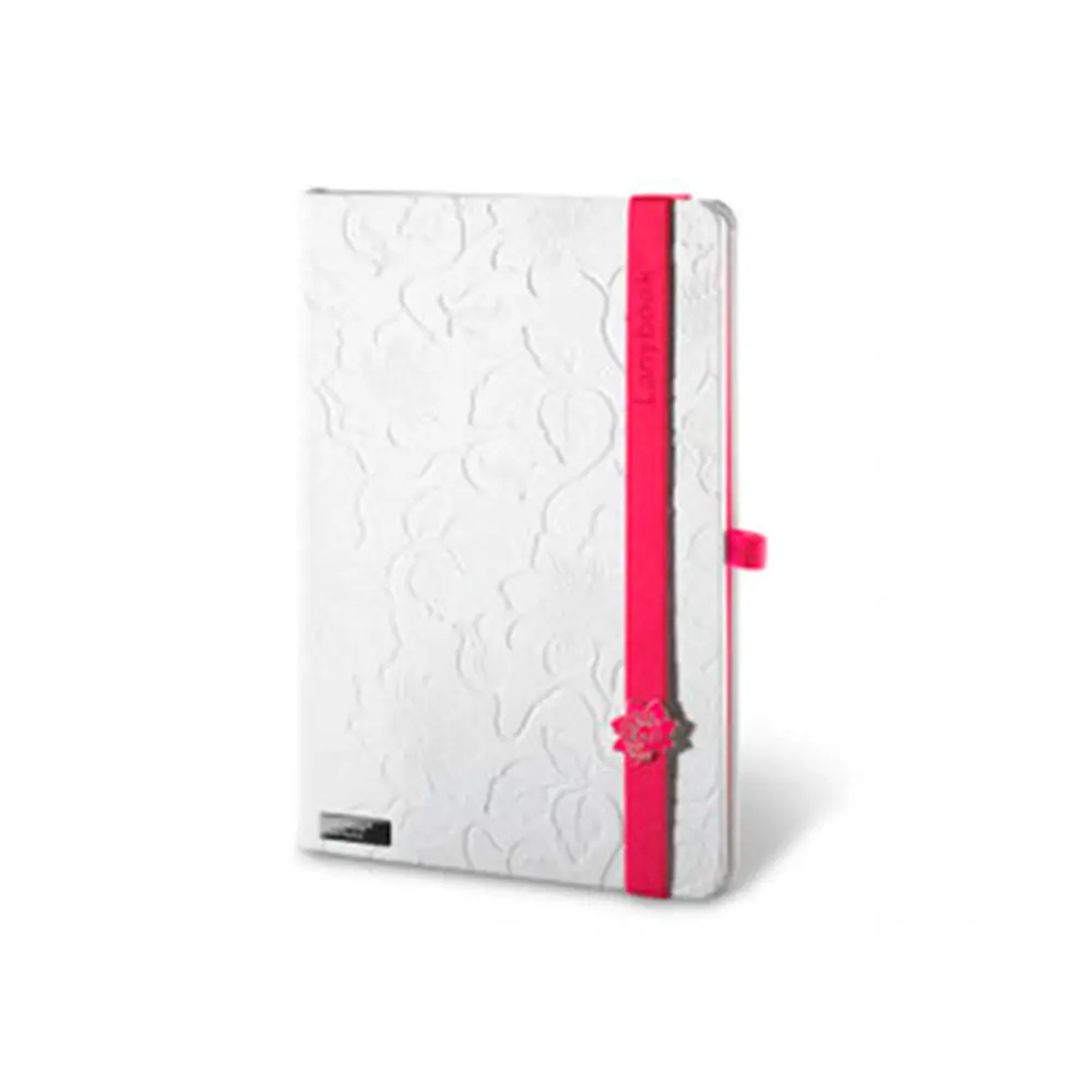 Notizbuch mit pinkfarbenem Band